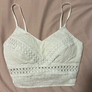 White tank with lace